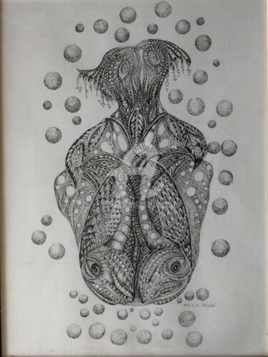 Desenho intitulada "Océane ©" por Bega, Obras de arte originais, Tinta
