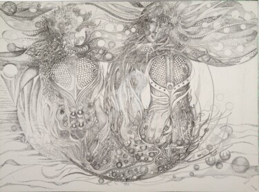 Σχέδιο με τίτλο "Hydra ©" από Bega, Αυθεντικά έργα τέχνης, Μελάνι