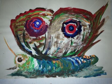 Peinture intitulée "Butterfly ©" par Bega, Œuvre d'art originale, Gouache