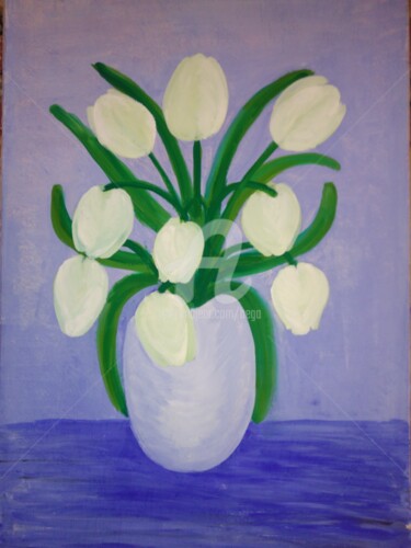 Painting titled "Les Tulipes ©" by Bega, Original Artwork, Watercolor