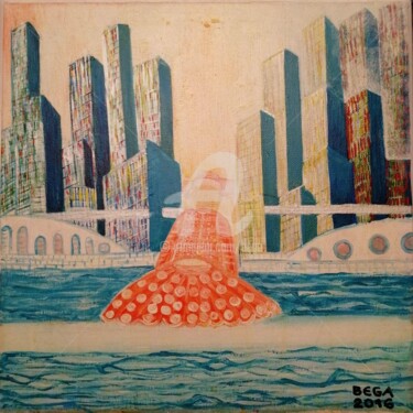 Pittura intitolato "Business Woman ©" da Bega, Opera d'arte originale, Olio