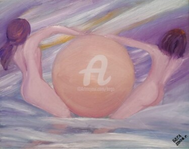 Painting titled "Saturne ©" by Bega, Original Artwork, Oil