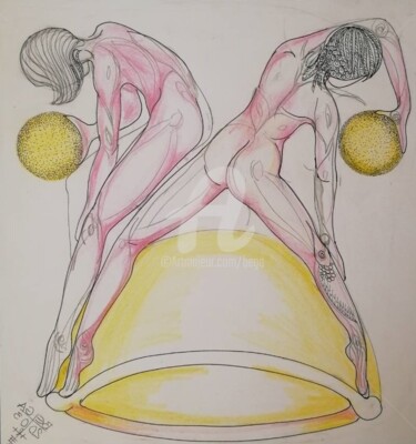 Desenho intitulada "Coupe de la Vie  ©" por Bega, Obras de arte originais, Aquarela
