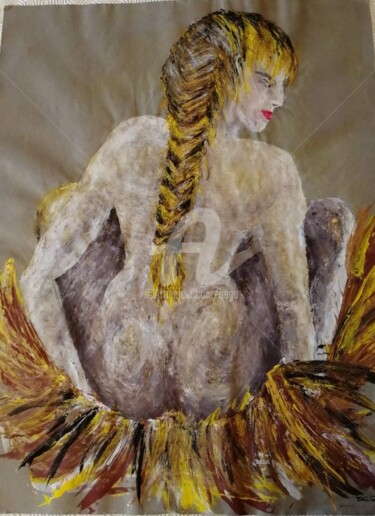 Painting titled "Birth of the goddes…" by Bega, Original Artwork, Acrylic