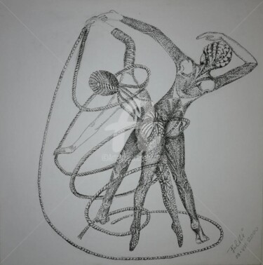 Drawing titled "Mener la danse ©" by Bega, Original Artwork, Ink