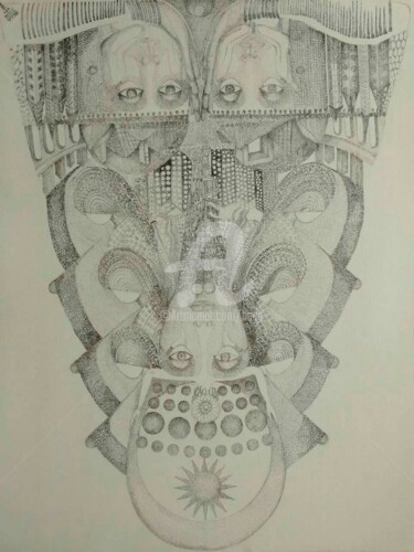Desenho intitulada "LA SIXIEME MERE ©" por Bega, Obras de arte originais, Tinta
