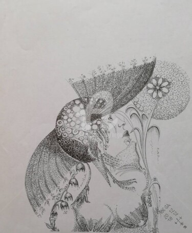 Desenho intitulada "Fleurette  ©" por Bega, Obras de arte originais, Tinta