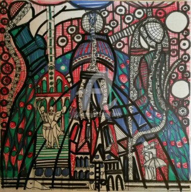 Zeichnungen mit dem Titel "A L'ÉCOLE DE LA VIE…" von Bega, Original-Kunstwerk, Marker