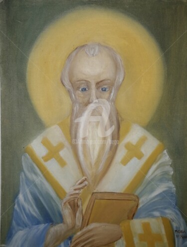 Painting titled "Saint Nicolas ©" by Bega, Original Artwork, Oil