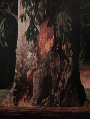 Peinture intitulée "Eucalyptus I" par Behi Shamiri, Œuvre d'art originale, Huile