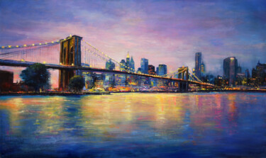 Painting titled "New York, New York" by Behshad Arjomandi, Original Artwork, Oil