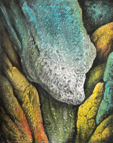 Картина под названием "Rocher" - Behzad Nahed, Подлинное произведение искусства, Акрил Установлен на Деревянная рама для нос…