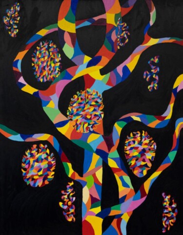 Peinture intitulée "L'arbre de Vie" par Béji Artmoz, Œuvre d'art originale, Huile