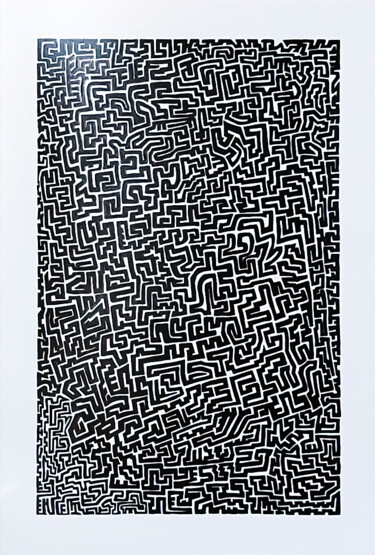 Painting titled "Theseus Labyrinth" by Bek Ali (Bekmade), Original Artwork, Marker