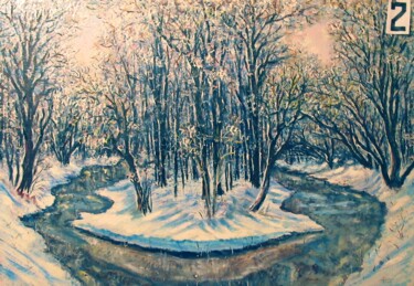 Peinture intitulée "Деревья танцуют вал…" par Beker, Œuvre d'art originale, Huile
