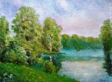 Peinture intitulée "летний пейзаж" par Beker, Œuvre d'art originale, Huile
