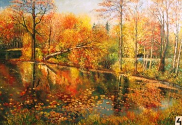 Painting titled "Фламинго" by Beker, Original Artwork, Oil