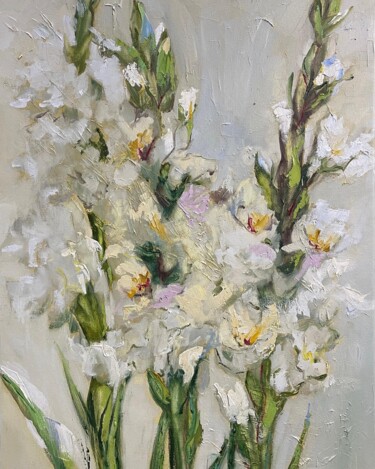 Painting titled "Floral artwork" by Olga Beketova, Original Artwork, Oil