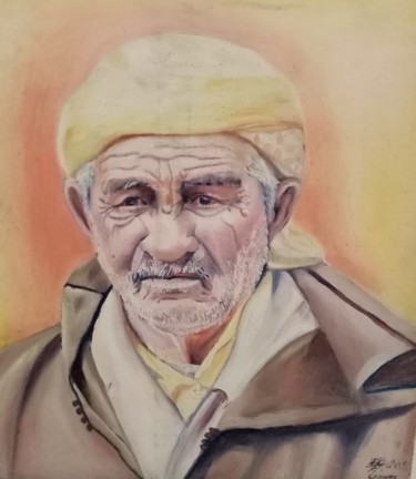 Peinture intitulée "Le vieux" par Korbas Bekhouche, Œuvre d'art originale, Huile