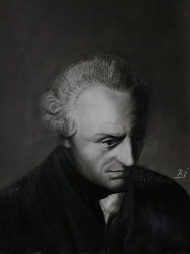 Tekening getiteld "Immanuel Kant" door Bekir İSlam, Origineel Kunstwerk, Grafiet Gemonteerd op Karton