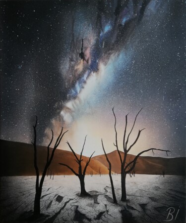 Milky-way in Namib Desert Ζωγραφική με τίτλο "Milky-way in Namib…" από Bekir İSlam, Αυθεντικά έργα τέχνης, Χρωστικές ουσίες