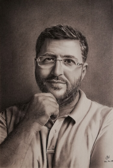 Σχέδιο με τίτλο "Portrait of a Philo…" από Bekir İSlam, Αυθεντικά έργα τέχνης, Κάρβουνο