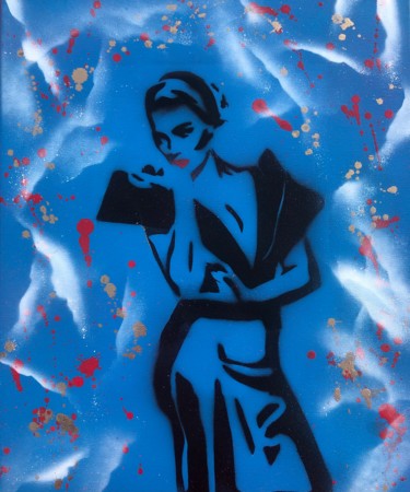 Peinture intitulée "The blue woman" par Bel-Ami, Œuvre d'art originale, Bombe aérosol