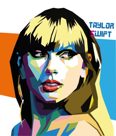 Digitale Kunst mit dem Titel "Taylor Swift" von Bela Kovacs, Original-Kunstwerk, Digitale Malerei