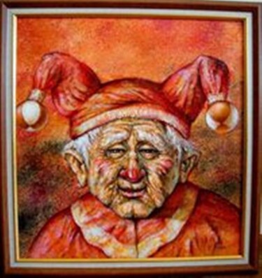 Peinture intitulée "Старый клоун / Old…" par Bela Lebedeva, Œuvre d'art originale, Acrylique