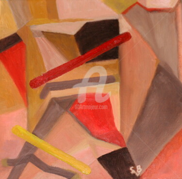 Painting titled "Crisis" by Svetlana Belenkin, Original Artwork, Acrylic Mounted on Wood Stretcher frame