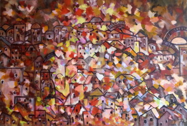 绘画 标题为“Jerusalem evening” 由Svetlana Belenkin, 原创艺术品, 丙烯 安装在木质担架架上