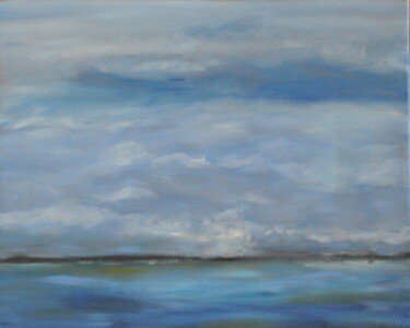 Peinture intitulée "La côte depuis l'îl…" par Belas, Œuvre d'art originale, Huile
