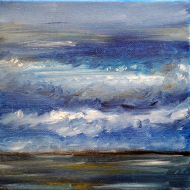 Painting titled "Nuages" by Belas, Original Artwork, Oil