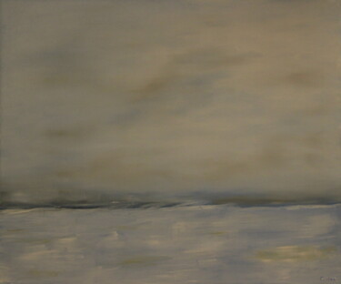 Painting titled "La mer en hiver" by Belas, Original Artwork, Oil