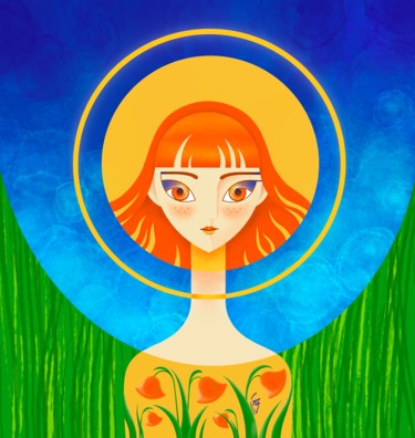 Digitale Kunst getiteld "Spring Sunshine - D…" door Yulia Belasla, Origineel Kunstwerk, 2D Digital Work