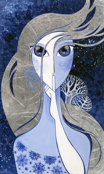 Peinture intitulée "Silent song of Wint…" par Yulia Belasla, Œuvre d'art originale, Acrylique