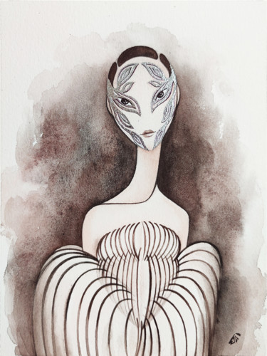Malerei mit dem Titel "Fashion Illustratio…" von Yulia Belasla, Original-Kunstwerk, Aquarell