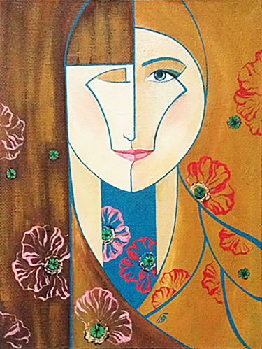 Картина под названием "Sisters" - Yulia Belasla, Подлинное произведение искусства, Акрил