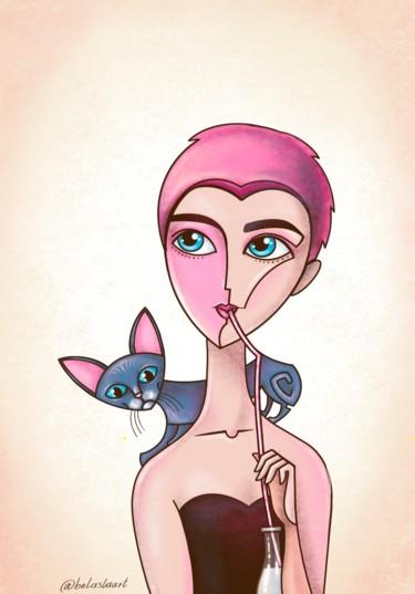 Artes digitais intitulada "Kitty" por Yulia Belasla, Obras de arte originais, Trabalho Digital 2D