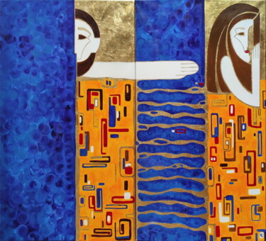 Pintura intitulada "Threads of fate" por Yulia Belasla, Obras de arte originais, Acrílico