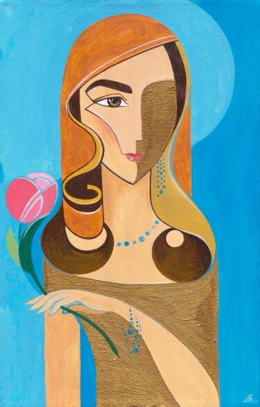 Картина под названием "Oh, Bohemia! Woman…" - Yulia Belasla, Подлинное произведение искусства, Акрил