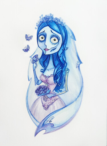 绘画 标题为“The Corpse Bride, f…” 由Yulia Belasla, 原创艺术品, 水彩