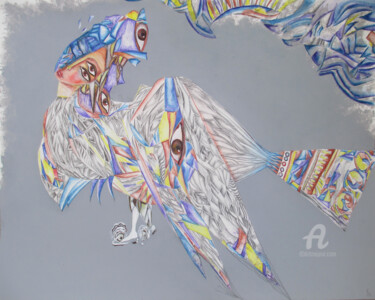 Dessin intitulée ""Creating a New Sel…" par Lyudmila Belenkina, Œuvre d'art originale, Crayon