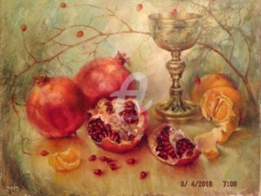 Painting titled "гранаты,старинный п…" by Boris Belenko, Original Artwork, Oil