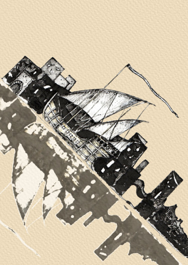 Digital Arts titled "Ship on the shadows" by Georgy Pokrovsky, Original Artwork, 2D Digital Work