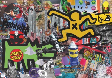 Collages intitulée "Sk8" par Belfeygor, Œuvre d'art originale, Collage numérique