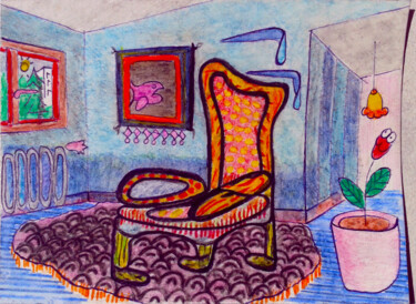 Dessin intitulée "Chaise" par Belfeygor, Œuvre d'art originale, Aquarelle
