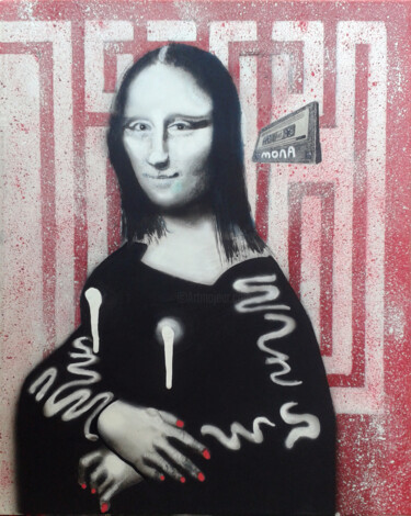 Schilderij getiteld "Mona" door Belfeygor, Origineel Kunstwerk, Airbrush