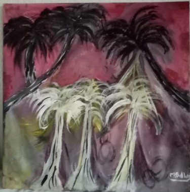 Painting titled "Oasis" by Moncef Belhaj, Original Artwork, Acrylic