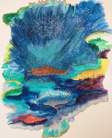 Malerei mit dem Titel "OCEAN DE COULEURS" von Beline Loeb, Original-Kunstwerk, Acryl